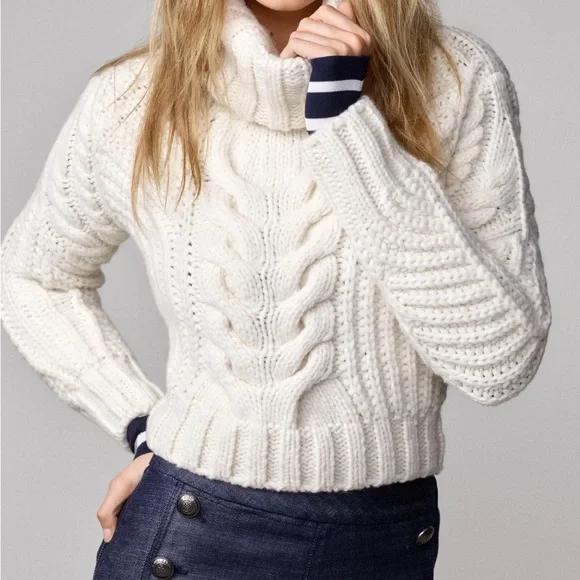 NWT Gigi Hadid X Tommy Hilfiger Chunky ITALIAN wool alpaca SOFT cableknit CREAM - Picture 14 of 14